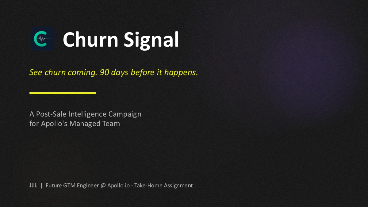 Churn Signal Campaign Strategy — slide preview